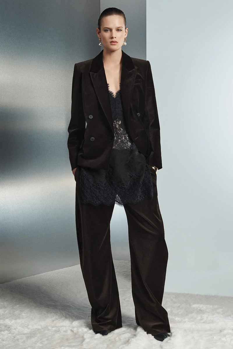 PANTALON CAROTTE EN VELOURS ZW COLLECTION