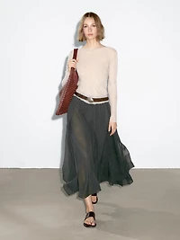Long flowing skirt with ruffles