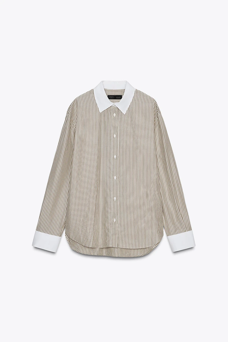 ZW COLLECTION CONTRAST STRIPED SHIRT