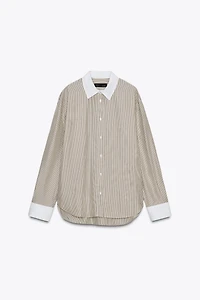 ZW COLLECTION CONTRAST STRIPED SHIRT