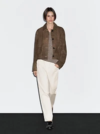 Mid-waist straight-leg trousers
