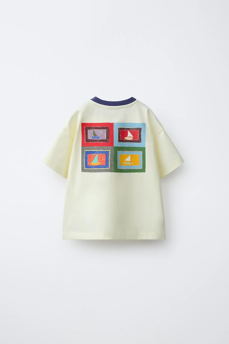 ISABELLE VANDEPLASSCHE PLAID SAILBOAT T-SHIRT