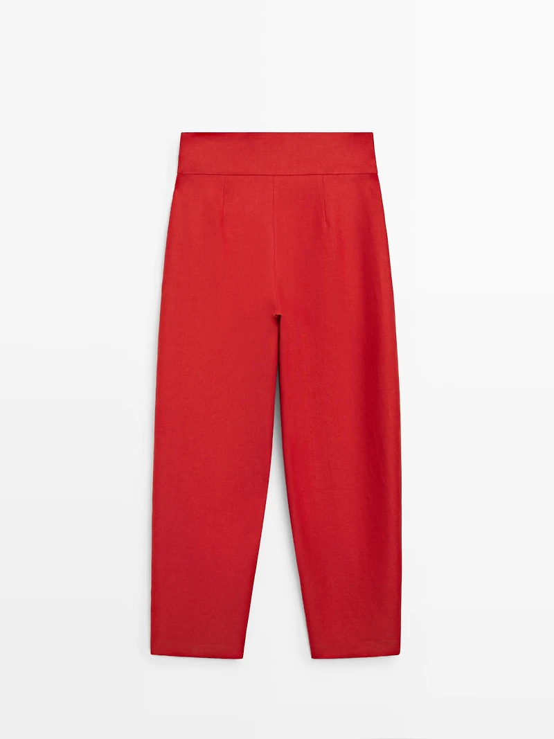 Pantalon volume en lin