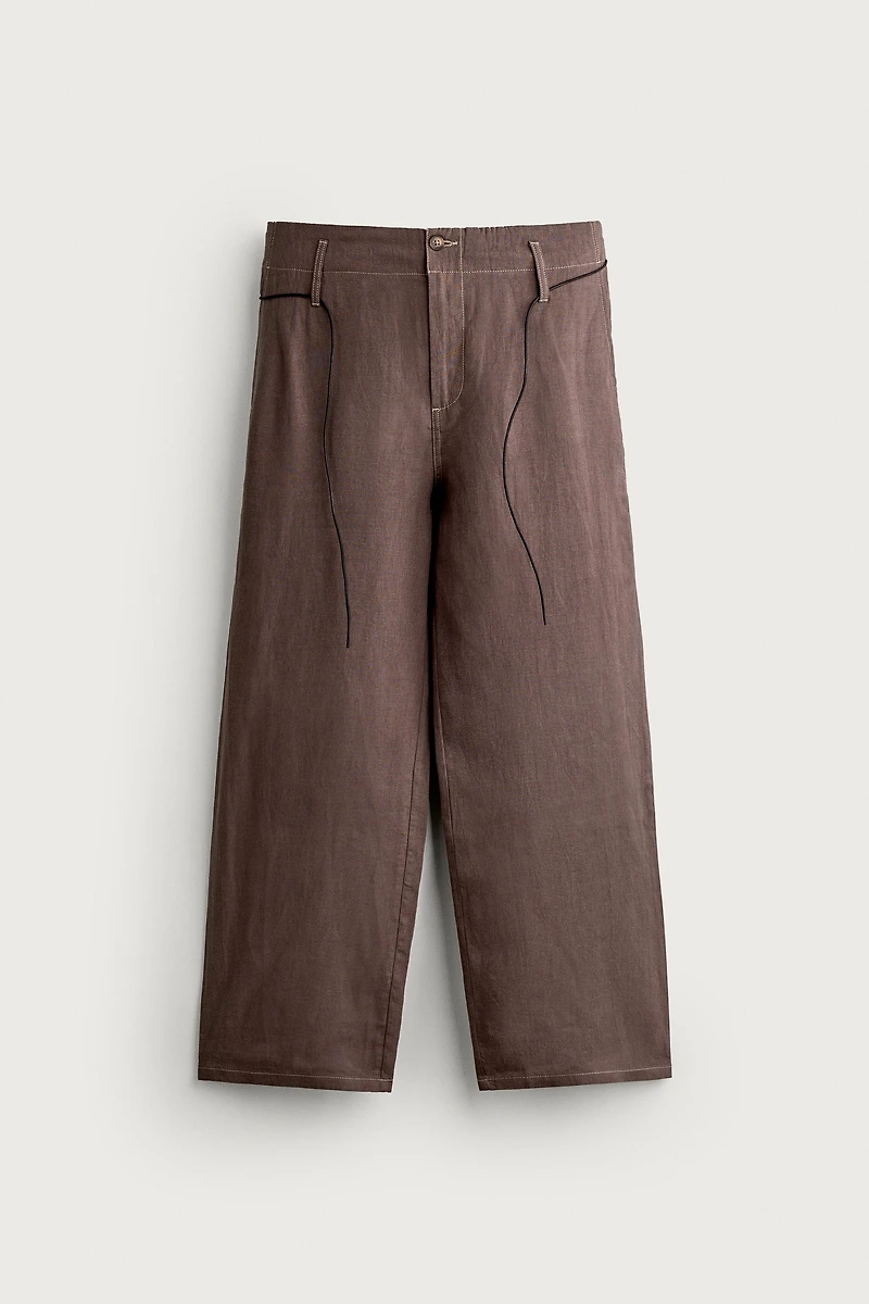 100% LINEN RELAXED FIT PANTS