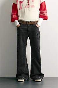 SEAMED FLARE FIT JEANS