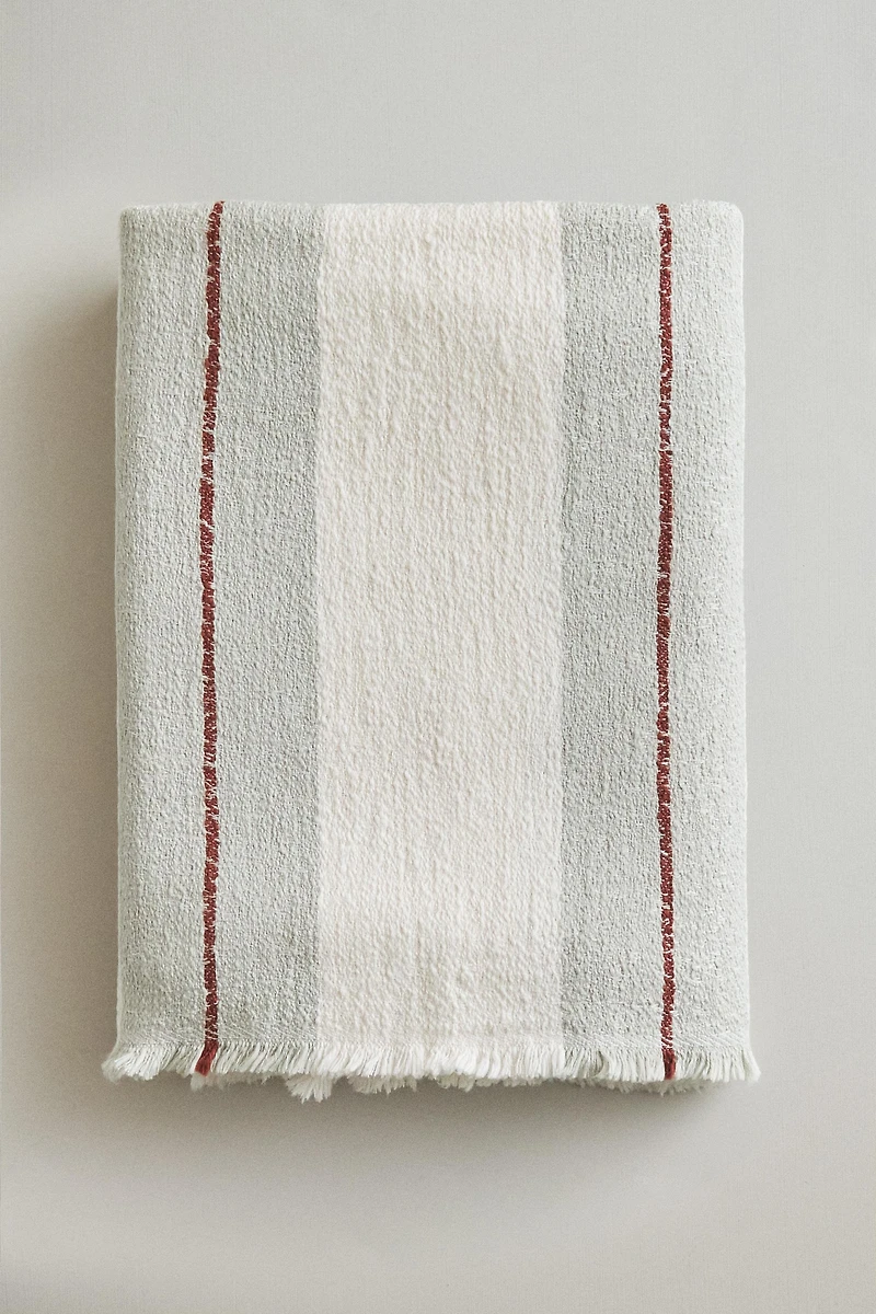 STRIPED COTTON LINEN BLANKET