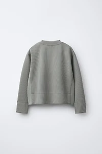 RIB TEXT SWEATSHIRT WITH MODAL