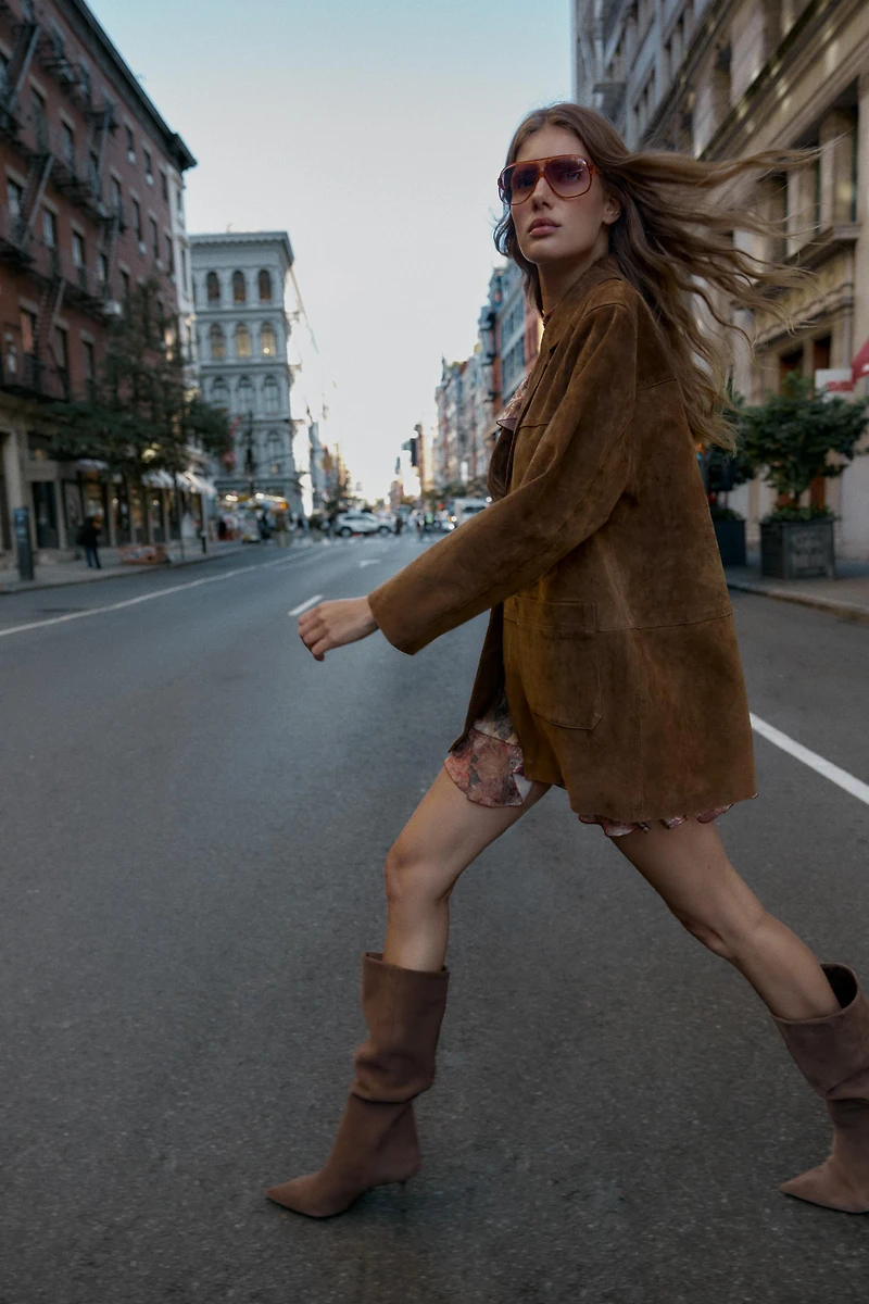 100% LEATHER LONG JACKET
