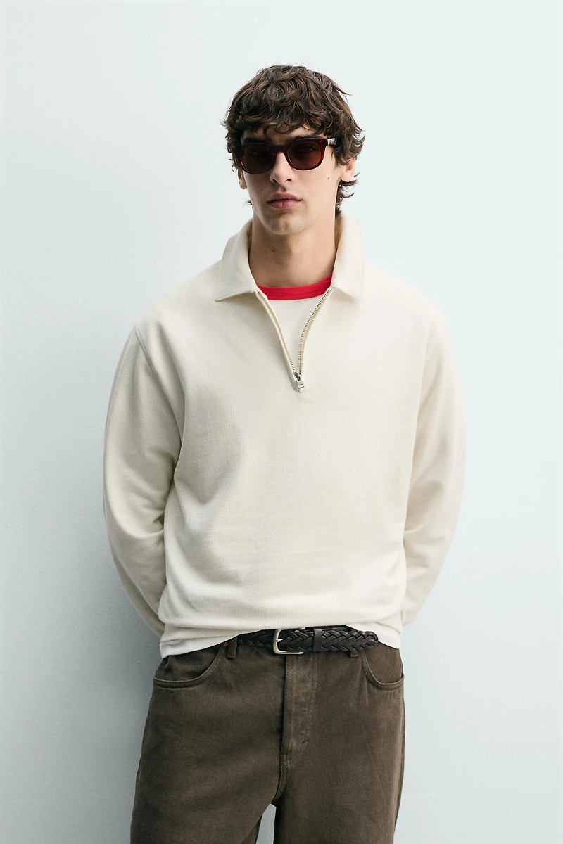 ZIP POLO SWEATSHIRT
