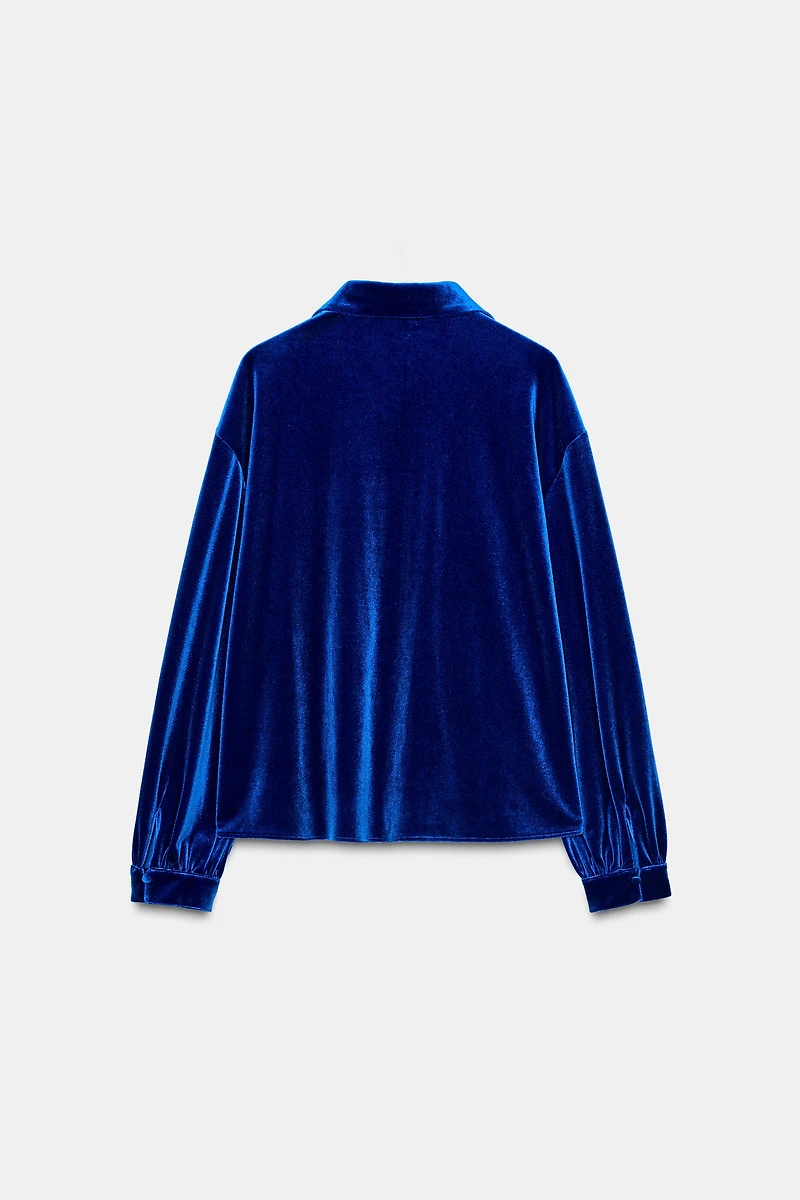 CHEMISE EN VELOURS AVEC LACETS