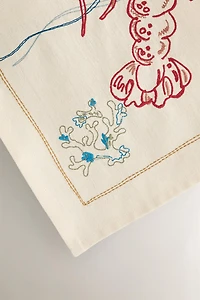 EMBROIDERED HOLIDAY KITCHEN TOWEL