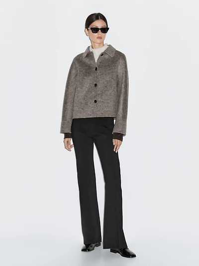 Manteau court chiné