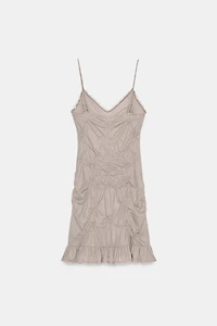RUCHED LACE SHORT DRESS