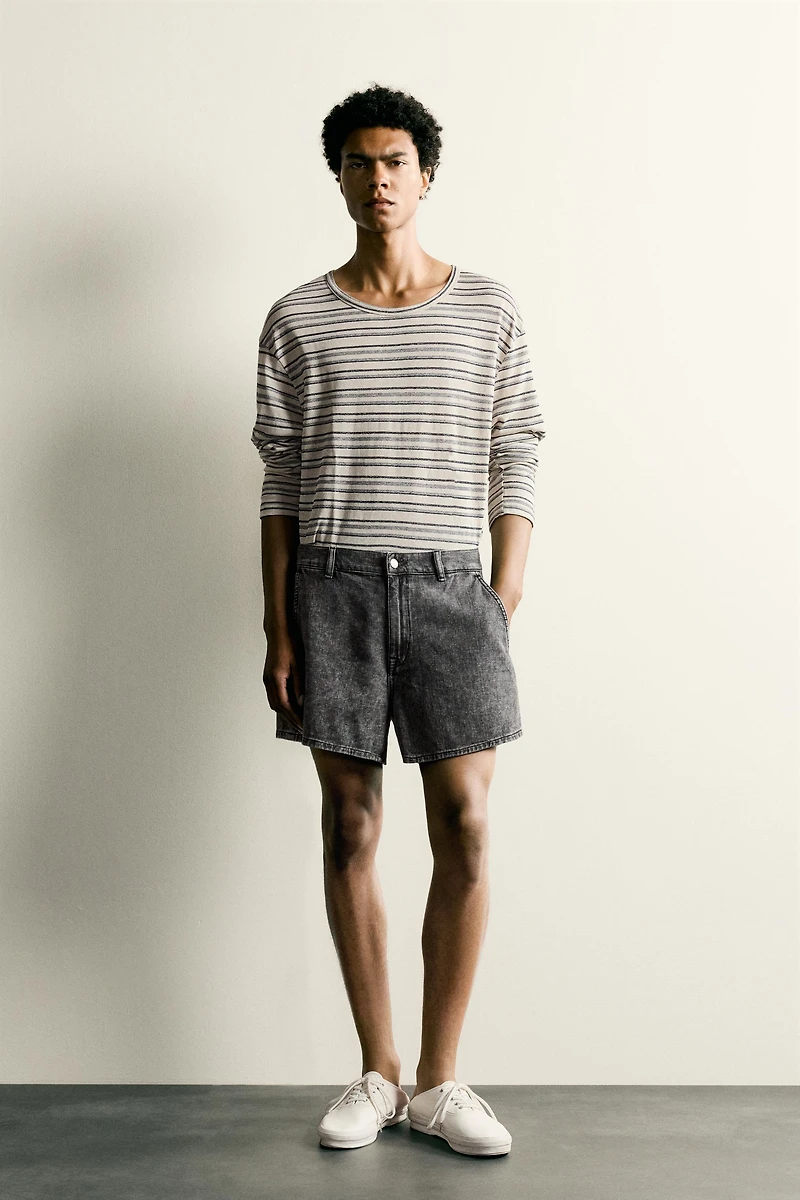 ACID WASH DENIM SHORTS