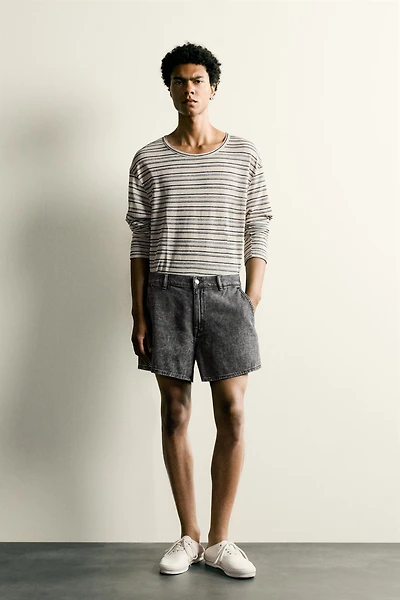 ACID WASH DENIM SHORTS