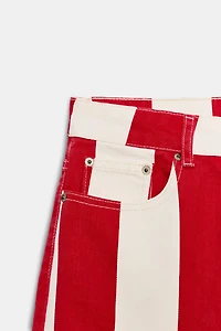 ZW COLLECTION MID-RISE TAPERED STRIPE JEANS