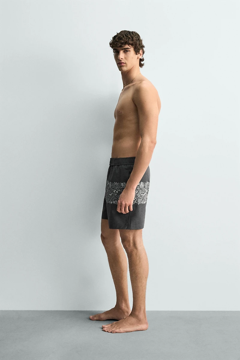 MAILLOT DE BAIN LONG À IMPRIMÉ FLORAL