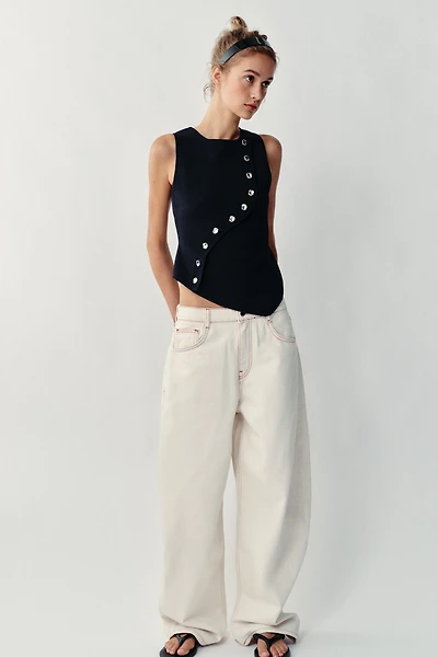 TOP EN MAILLE À FERMETURE ASYMÉTRIQUE