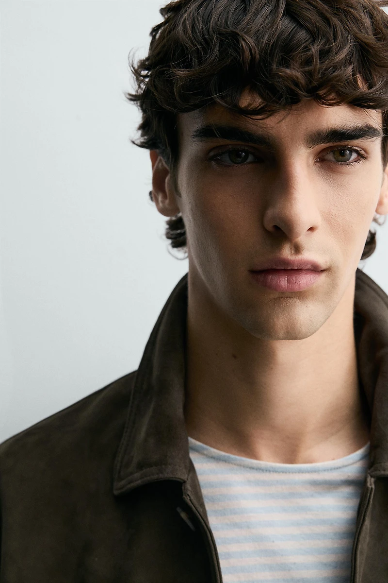 REGULAR FIT SUEDE LEATHER JACKET