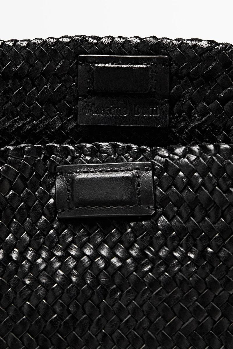 Braided nappa leather bag