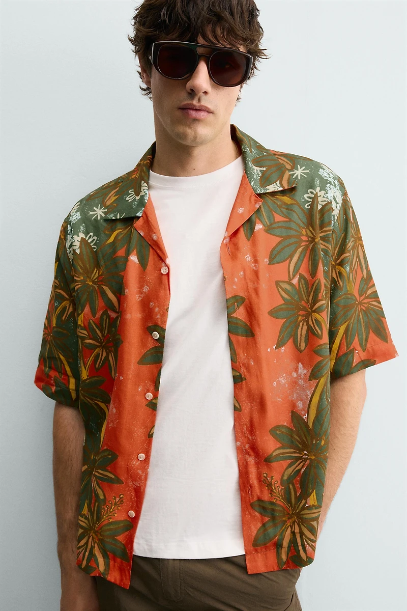 RELAXED FIT FLORAL PRINT SHIRT