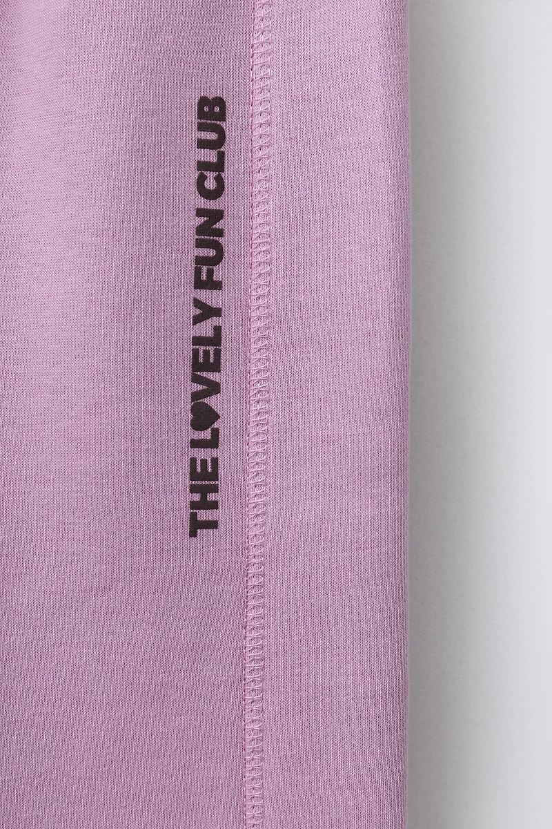 TEXT PRINT WIDE LEG PANTS