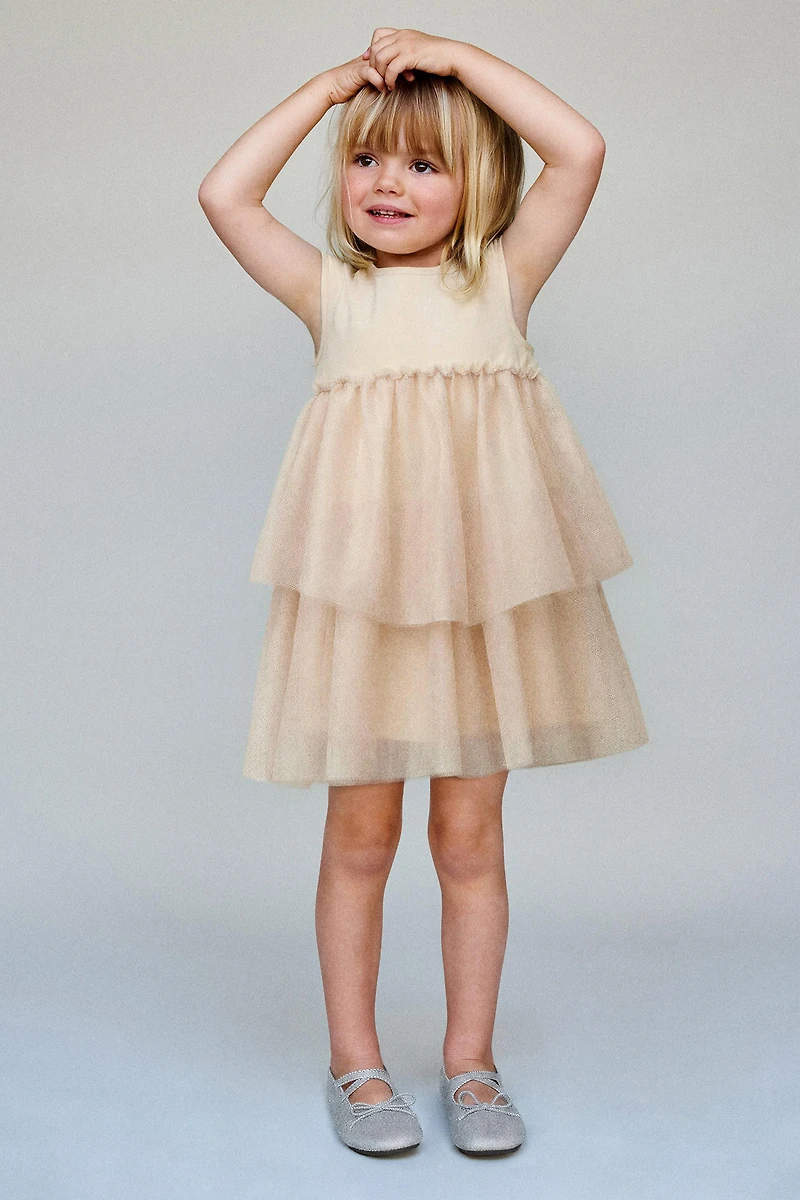 COMBINATION SHIMMER TULLE DRESS