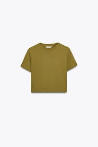 CROPPED STRETCH T-SHIRT