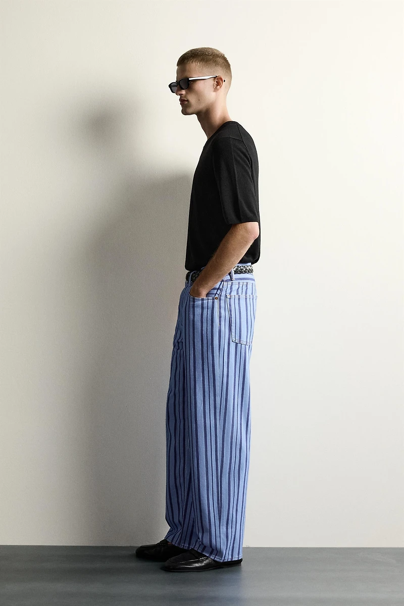 STRIPED STRAIGHT FIT PANTS