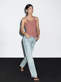 100% cotton marl strappy top