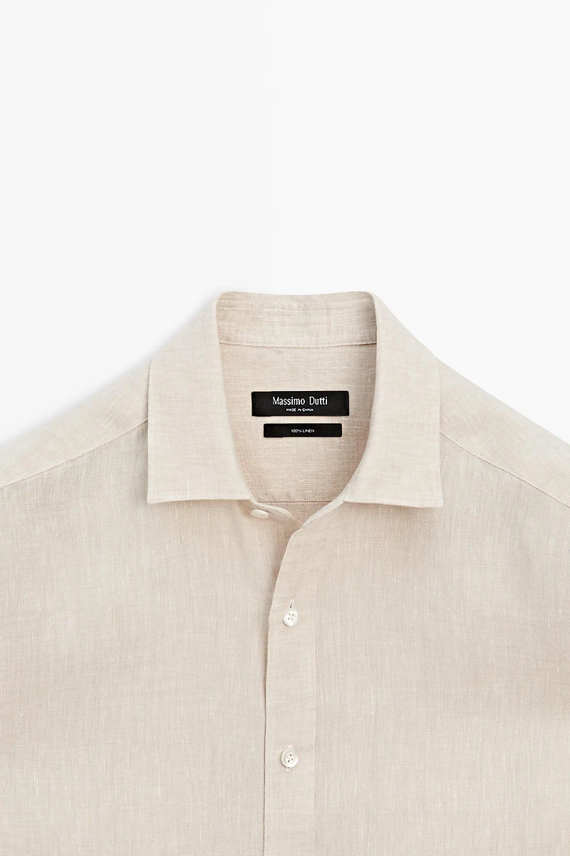 Chemise regular fit délavée 100 % lin