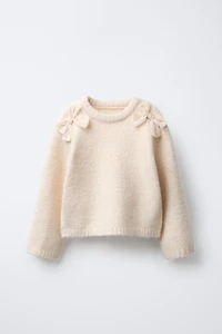 SATIN BOW KNIT JUMPER