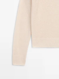 Fine linen polo collar sweater