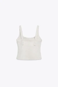 SATIN EFFECT BUSTIER TOP