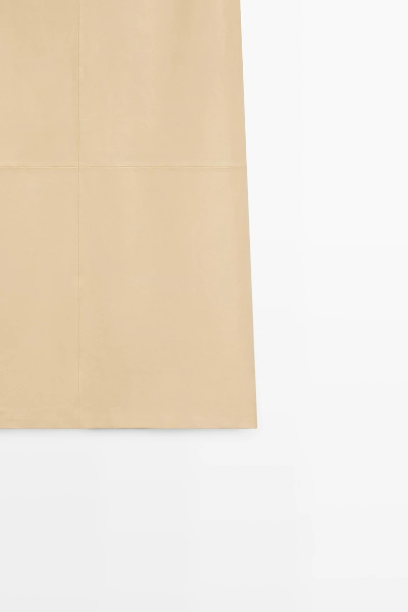 Nappa leather midi skirt