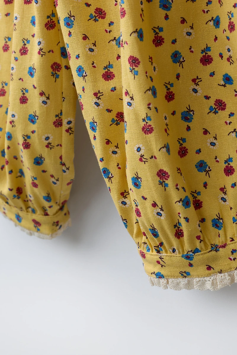 FLORAL PANTS WITH LINEN
