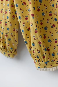 FLORAL PANTS WITH LINEN