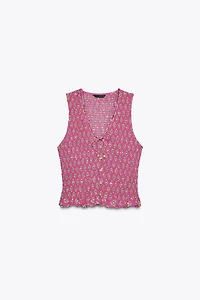 SMOCKED PRINT TOP