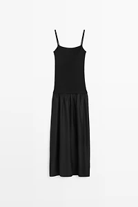 Combined strap midi dress