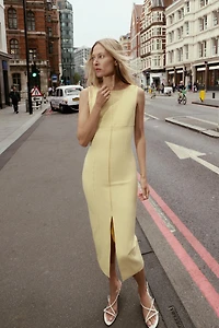 ZIPPED MIDI DRESS