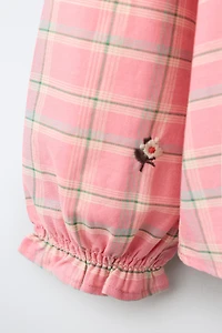 EMBROIDERED PLAID SHIRT