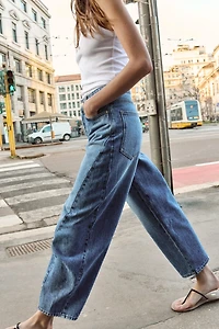 Z1975 HIGH WAISTED BARREL JEANS WITH SEAMS
