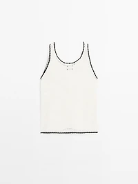 100% cotton strappy crochet top