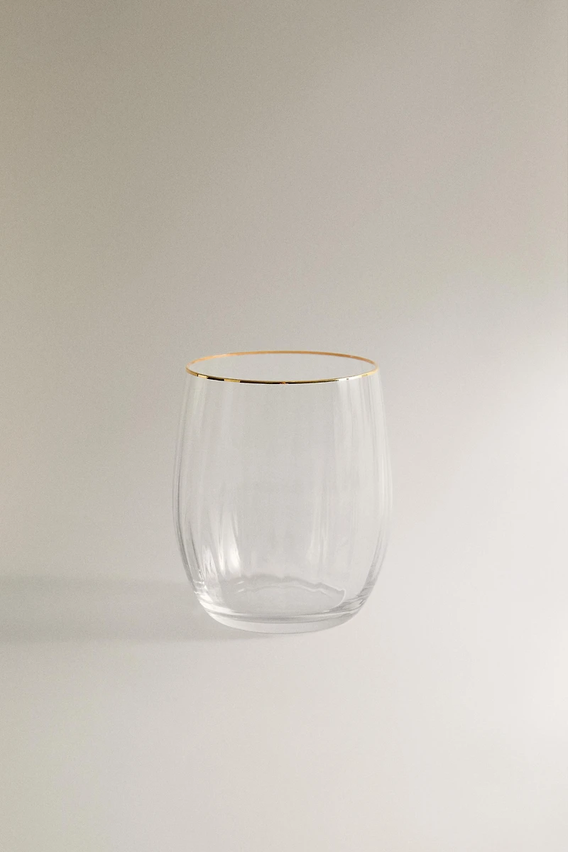 GLASS TUMBLER WITH LINES FOR CHRISTMAS