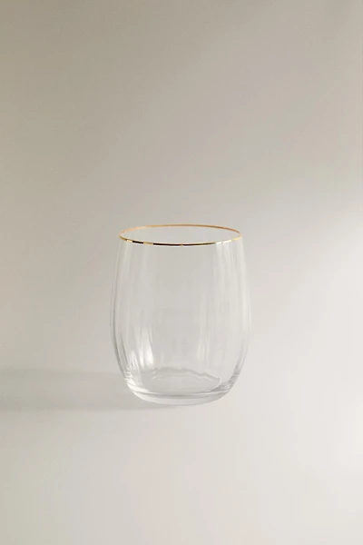 GLASS TUMBLER WITH LINES FOR CHRISTMAS