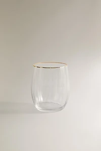 GLASS TUMBLER WITH LINES FOR CHRISTMAS