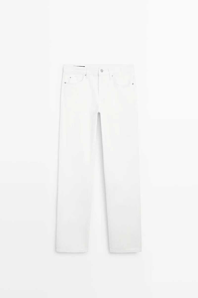 Low-rise straight-leg jeans