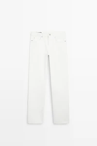 Low-rise straight-leg jeans