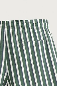 STRIPED MID-LENGTH SWIM SHORTS