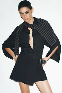 PLEATED BELTED SKORT